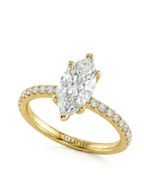 Cortège Blanc – Natural Marquise-Cut Diamond Pavé Engagement Ring