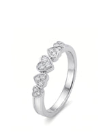 Five Heart Diamond Eternity Wedding Bands — Platinum — 45 Degree