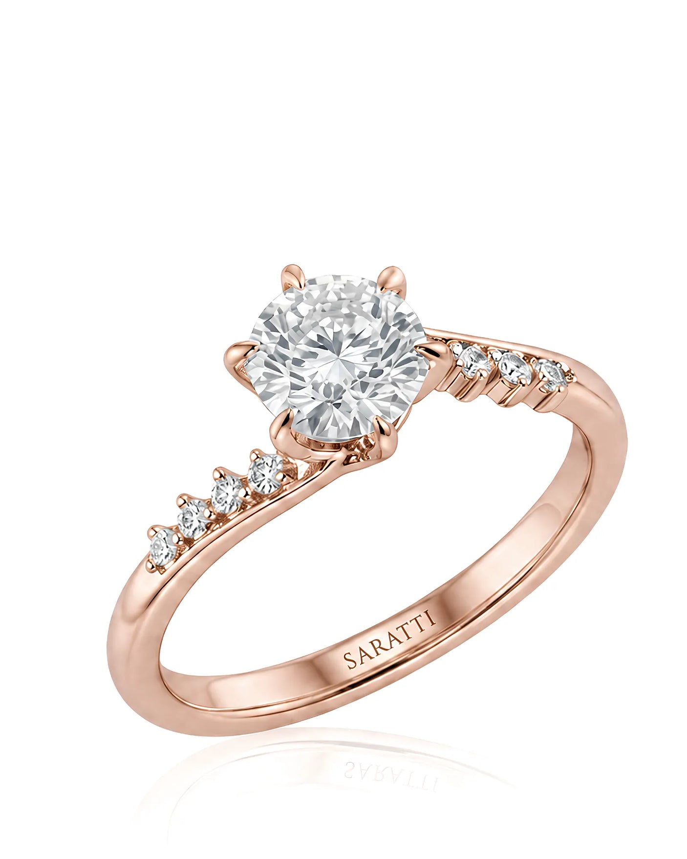 Saoirse – Natural Round Diamond Six-Prong Twisted-Shank Engagement Ring