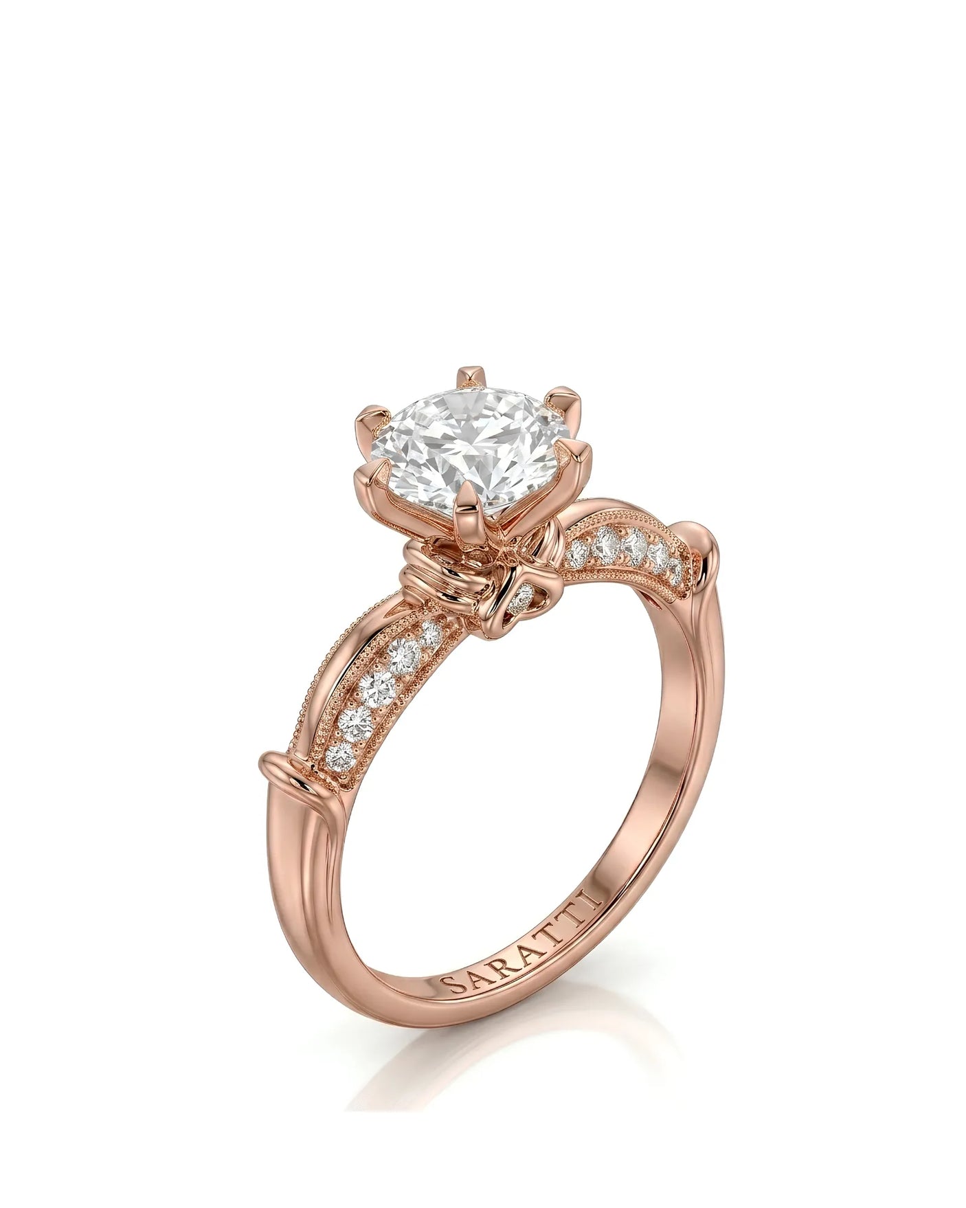Kirina – Brilliant Bliss Natural Round Diamond Two-Tone Engagement Ring