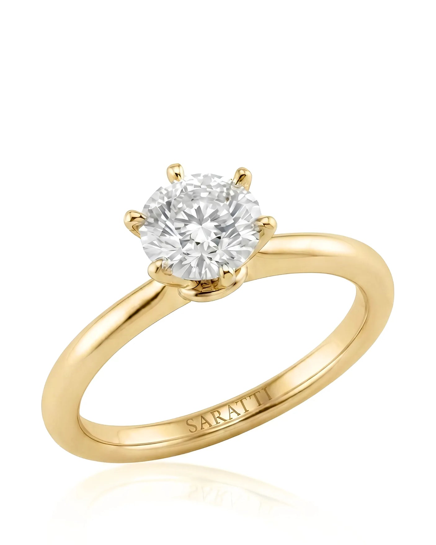 Beila – Starry Symphony Natural Round Diamond Six-Prong Solitaire Ring