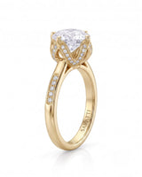 Elina • Round Moissanite Engagement Ring in White Gold