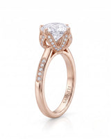 Elina • Round Moissanite Engagement Ring in White Gold
