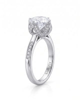 Elina • Round Moissanite Engagement Ring in White Gold