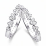 Five Heart Diamond Eternity Wedding Bands