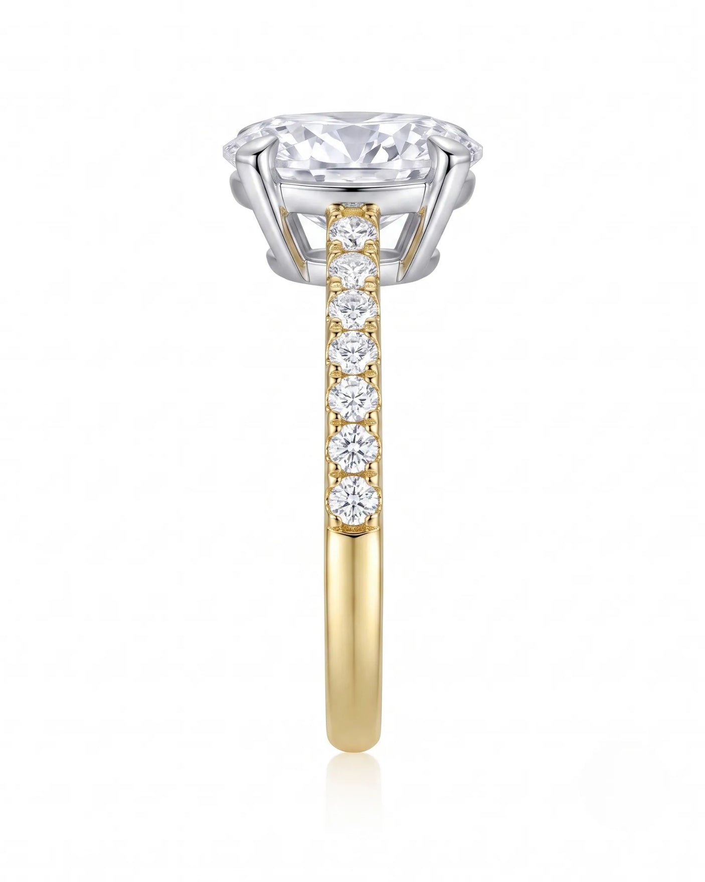 Gretta • Oval Moissanite Ring in Yellow Gold