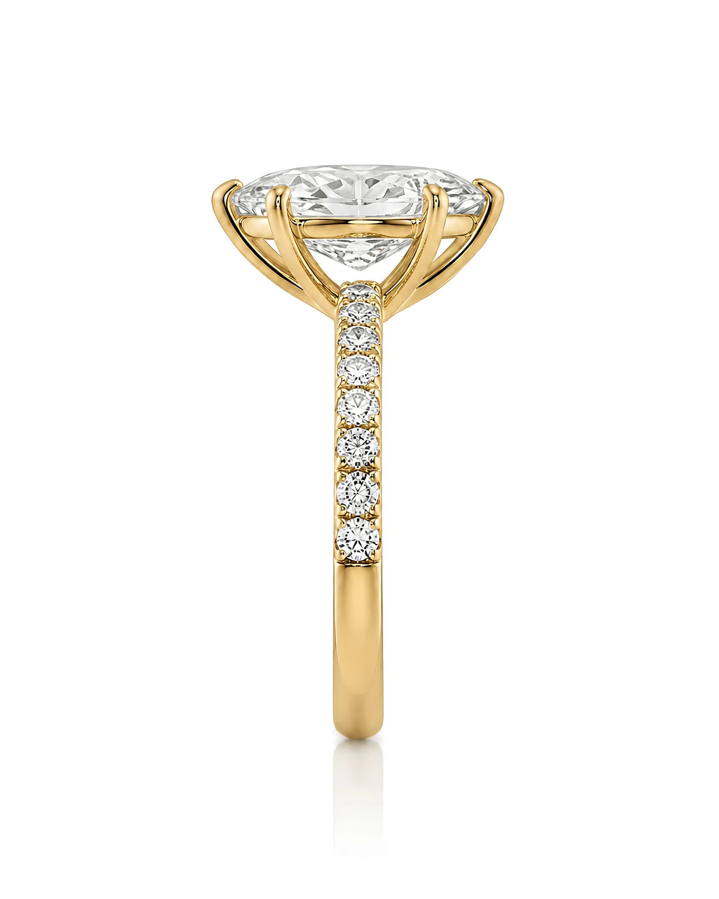 Cortège Blanc – Natural Marquise-Cut Diamond Pavé Engagement Ring