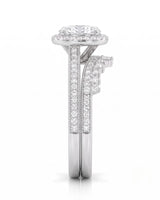 Oval Moissanite Engagement Ring in White Gold