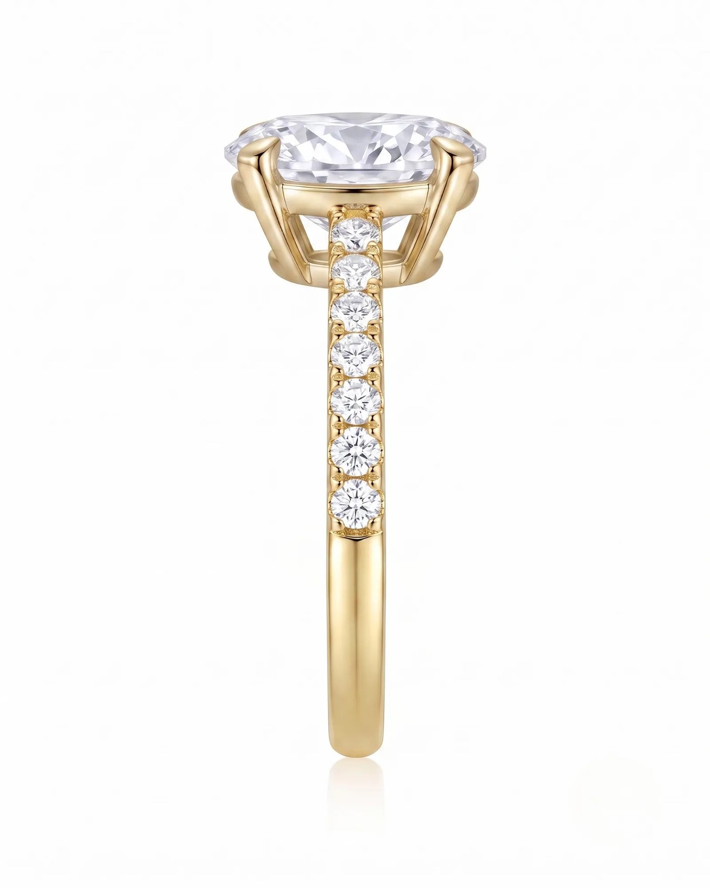 Gretta • Oval Moissanite Ring in Yellow Gold