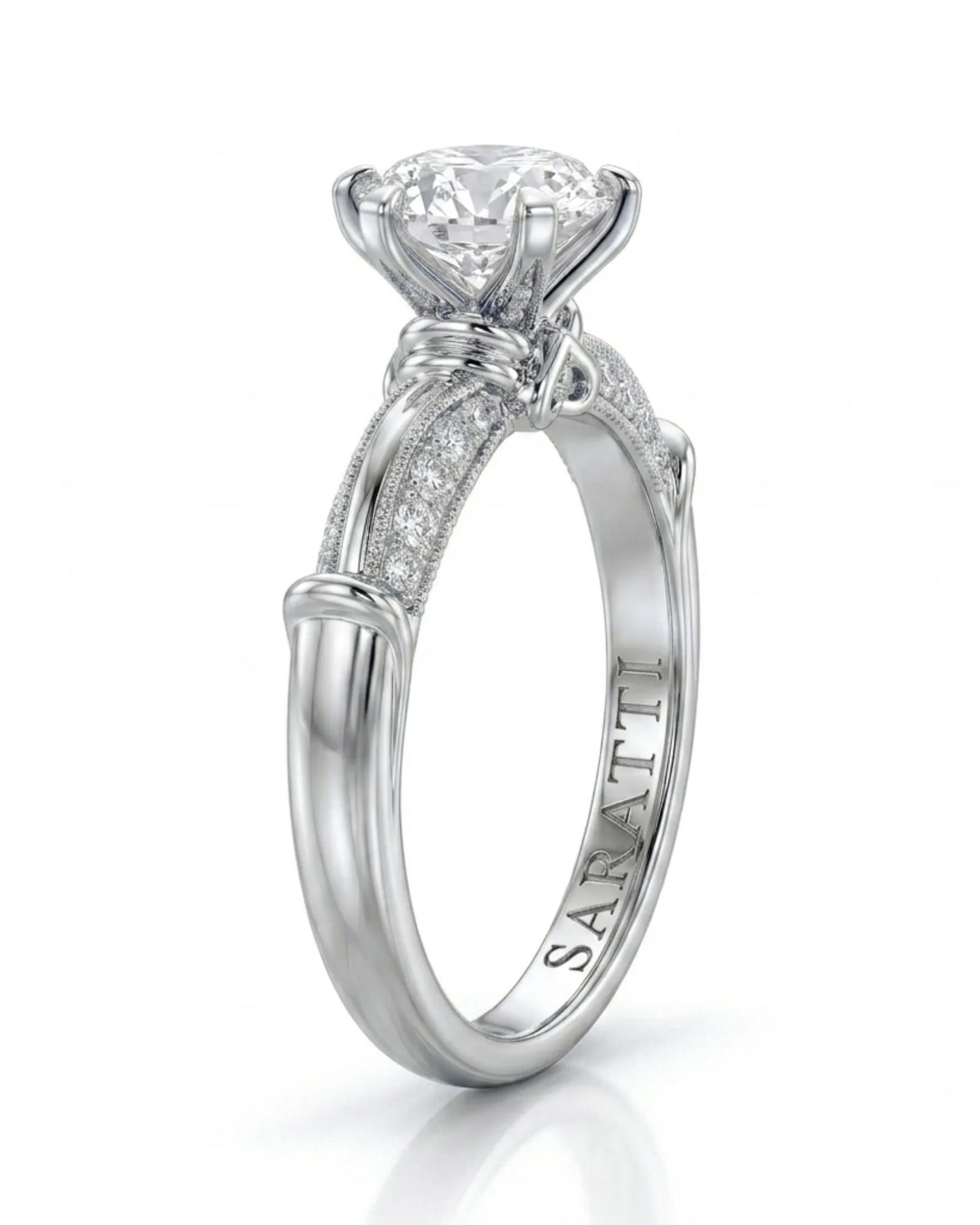 Kirina – Brilliant Bliss Natural Round Diamond Two-Tone Engagement Ring