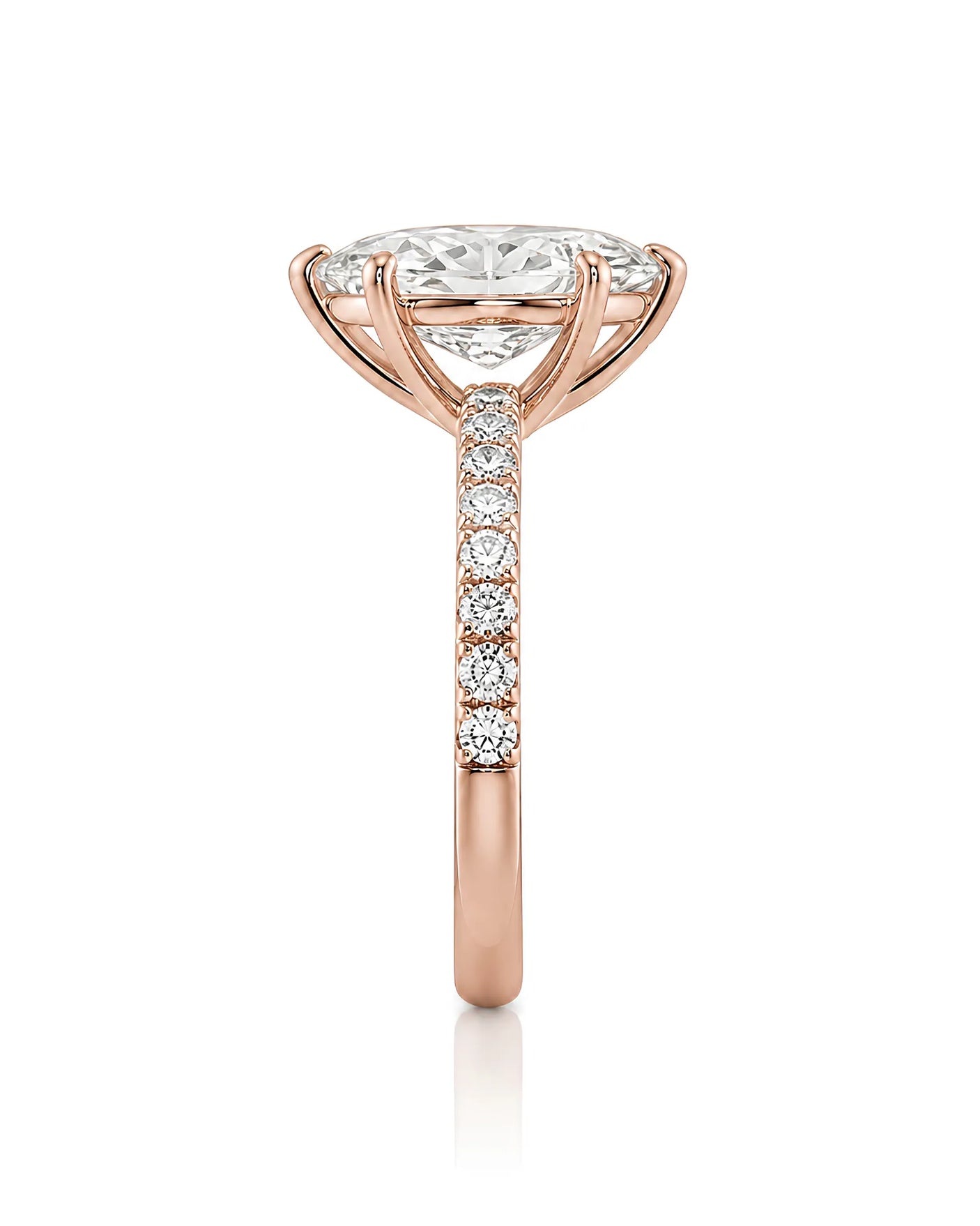 Cortège Blanc – Natural Marquise-Cut Diamond Pavé Engagement Ring