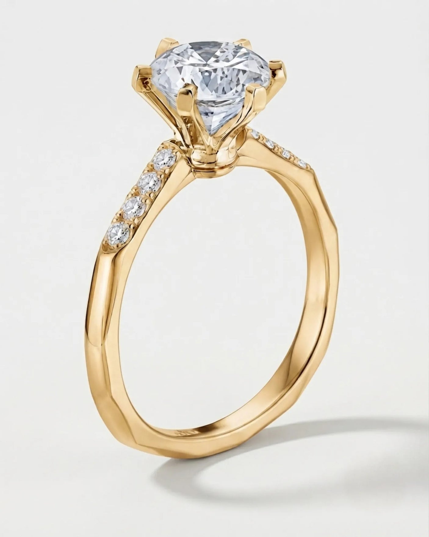 Dakota – Natural Round Diamond Two-Tone Six-Prong Engagement Ring