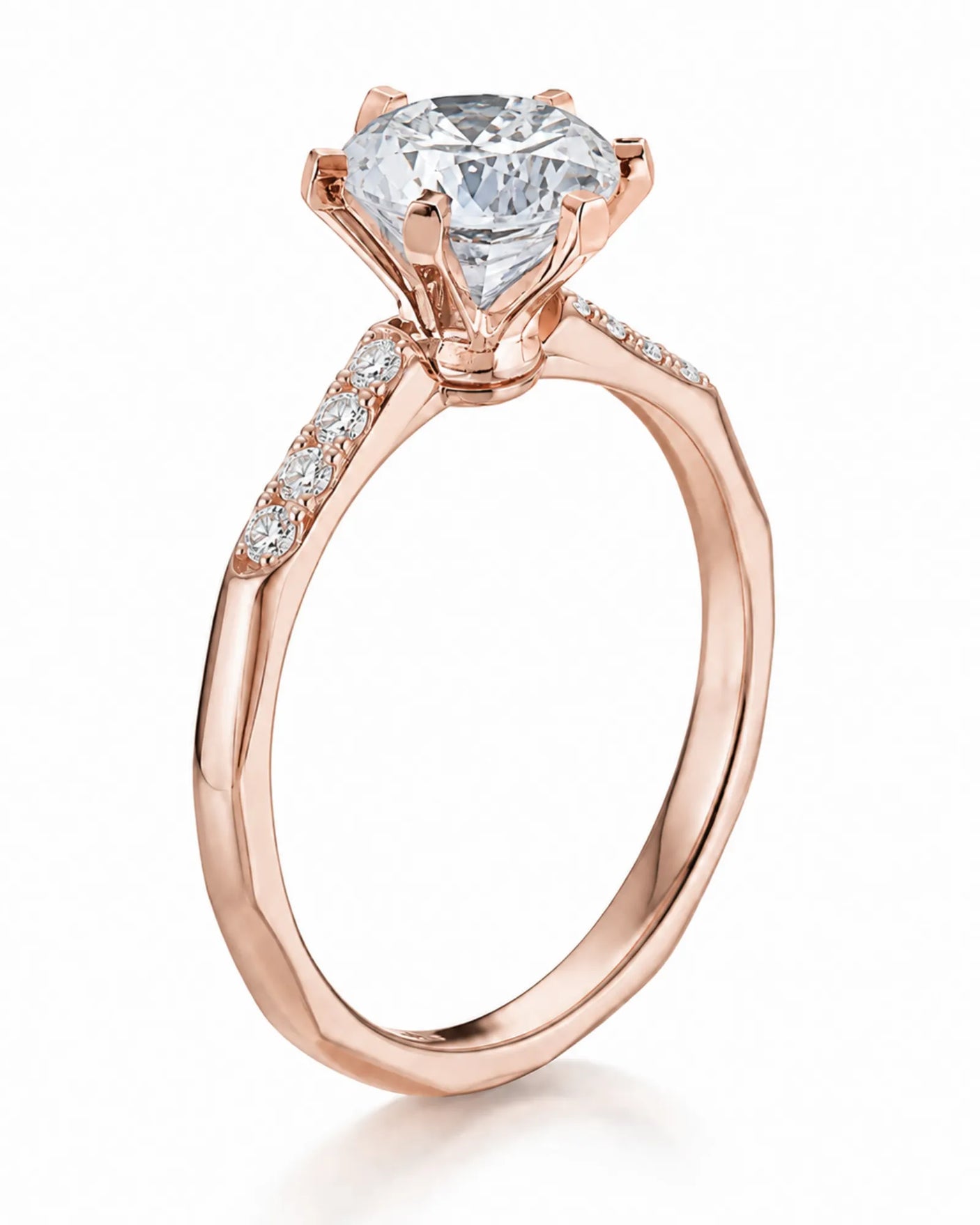Dakota – Natural Round Diamond Two-Tone Six-Prong Engagement Ring