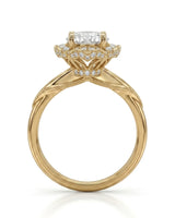 Tara – Aurora Dream Natural Round Diamond Floral Halo Ring