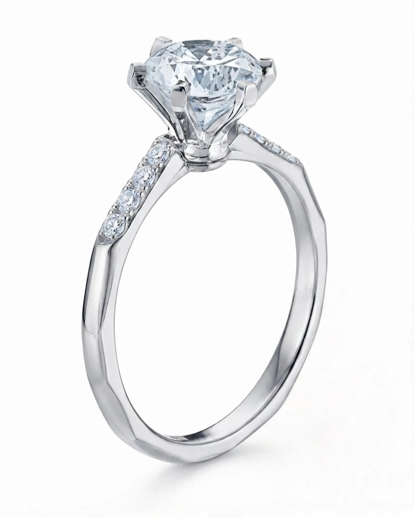Dakota – Natural Round Diamond Two-Tone Six-Prong Engagement Ring