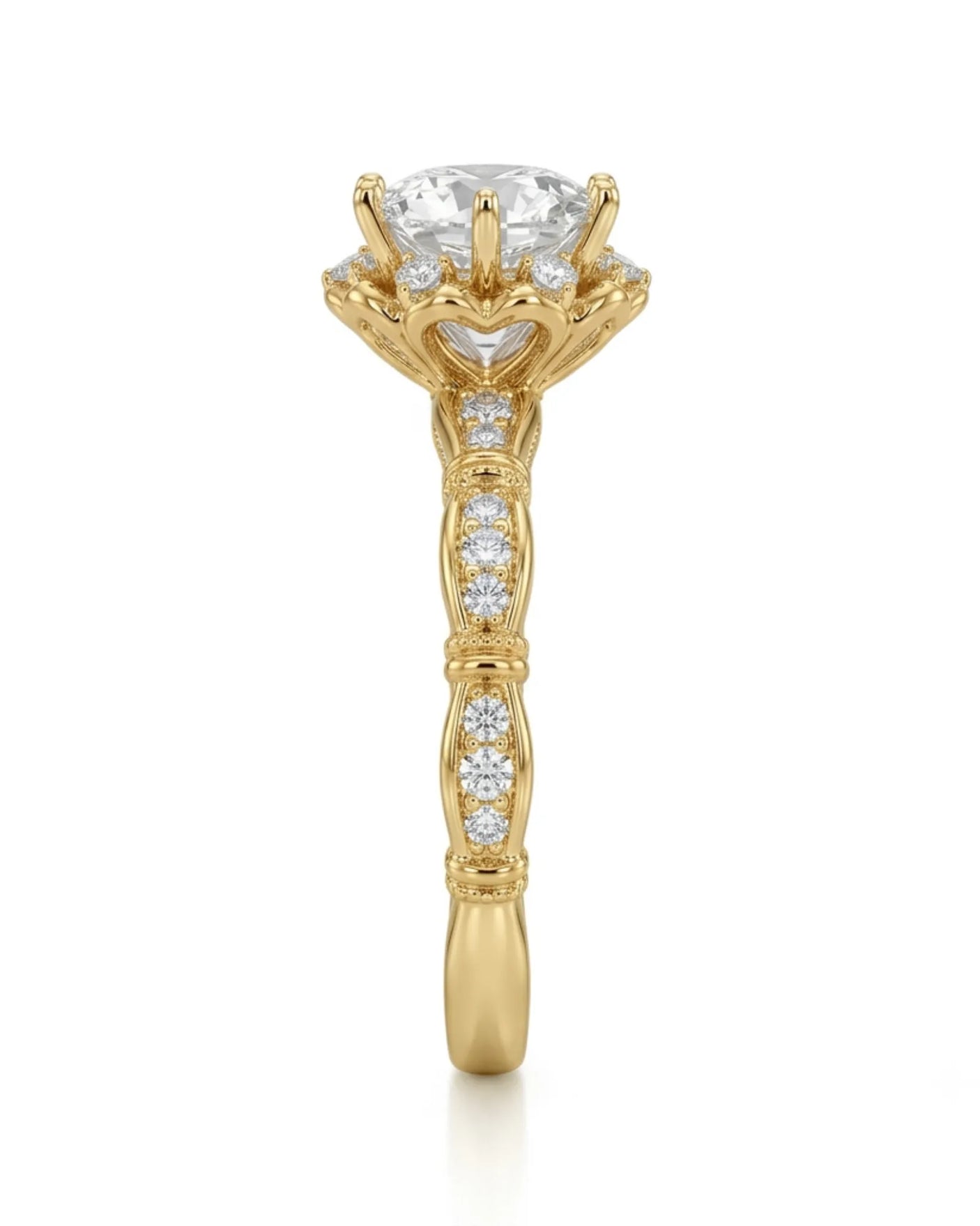 Suki – Timeless Spark Natural Round Diamond Vintage Halo Ring