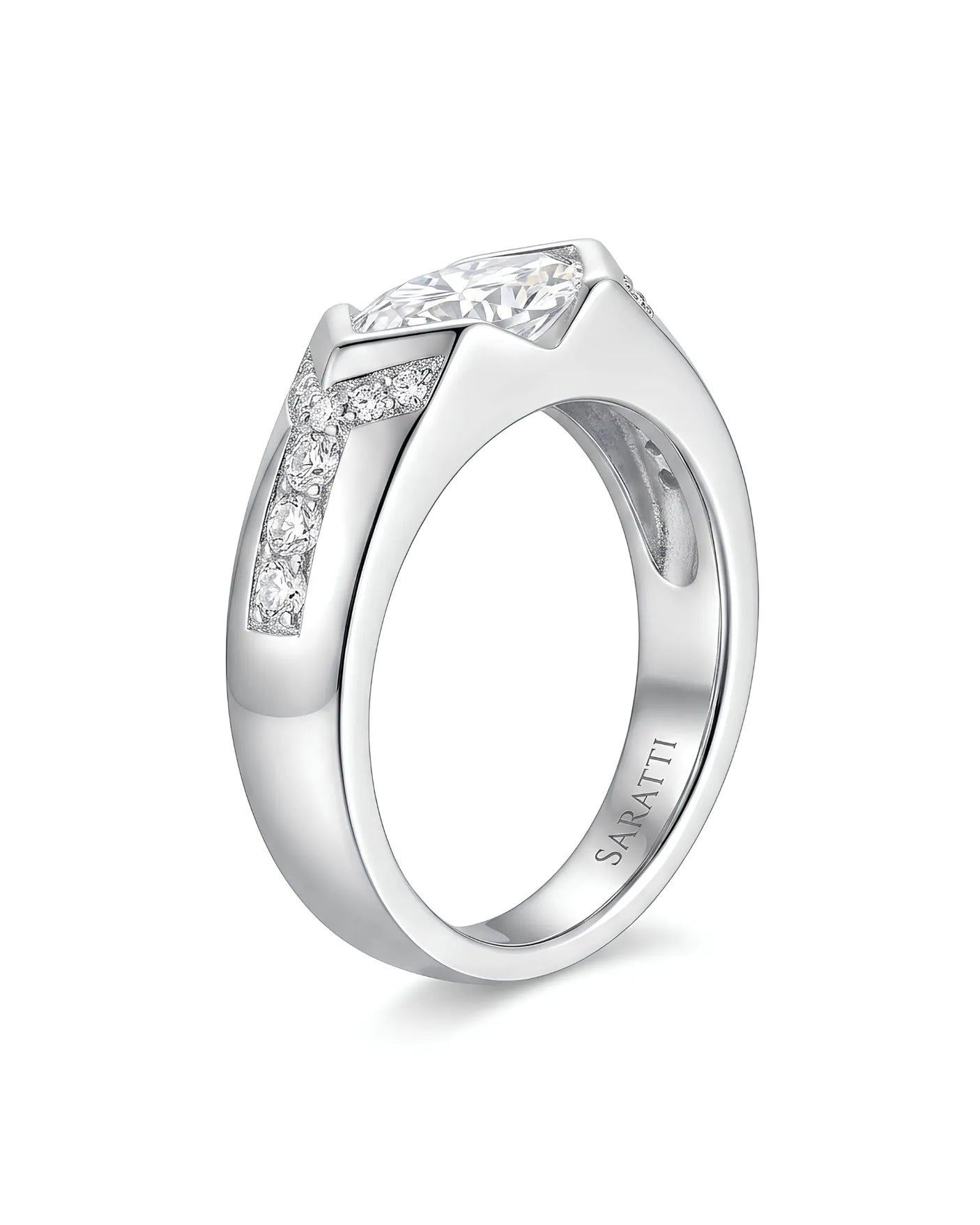 Celestial Marvel – Natural Marquise-Cut Diamond Bezel Engagement Ring