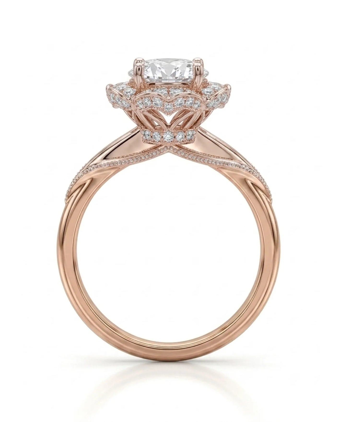 Tara – Aurora Dream Natural Round Diamond Floral Halo Ring