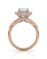 Tara – Aurora Dream Natural Round Diamond Floral Halo Ring