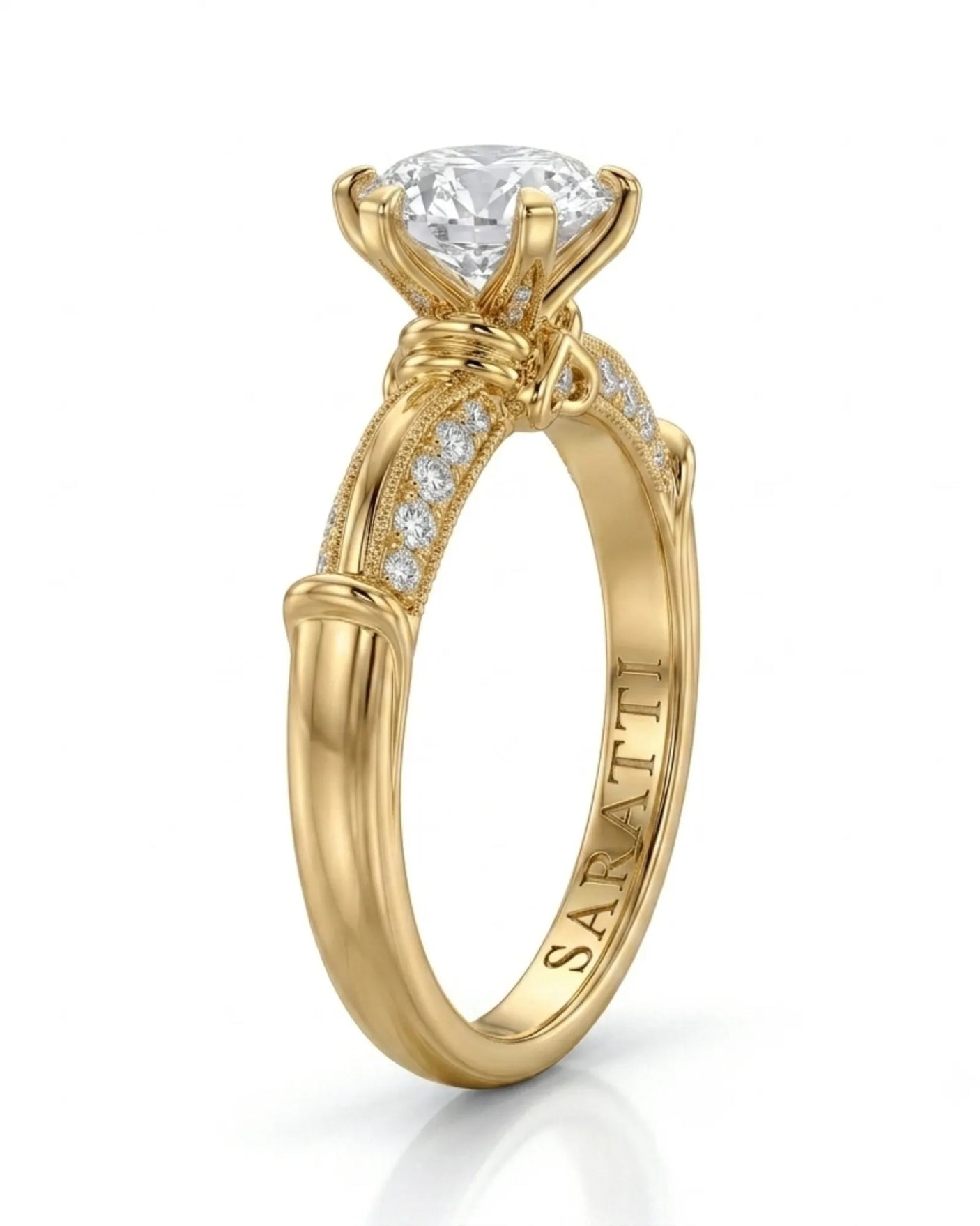 Kirina – Brilliant Bliss Natural Round Diamond Two-Tone Engagement Ring