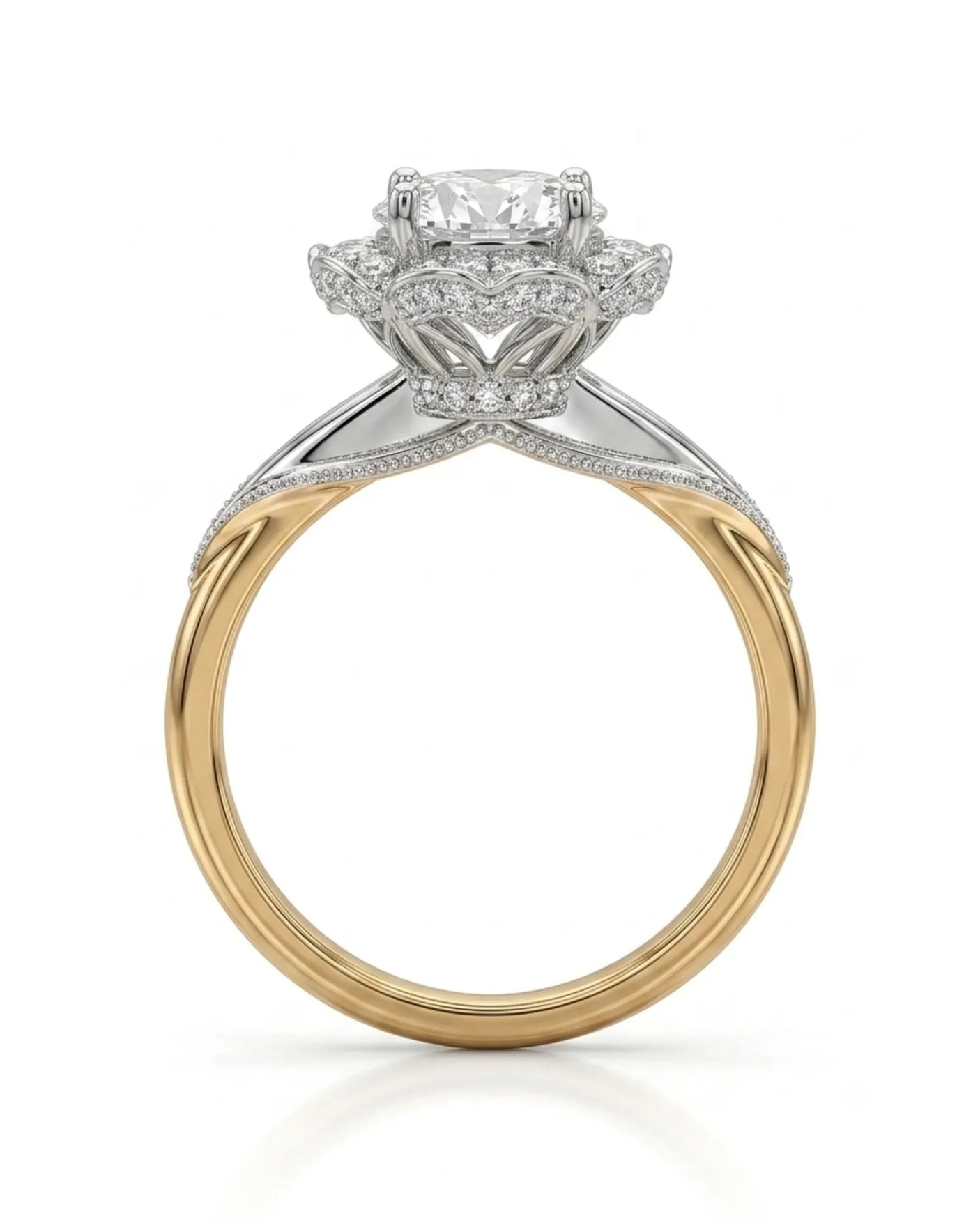 Tara – Aurora Dream Natural Round Diamond Floral Halo Ring