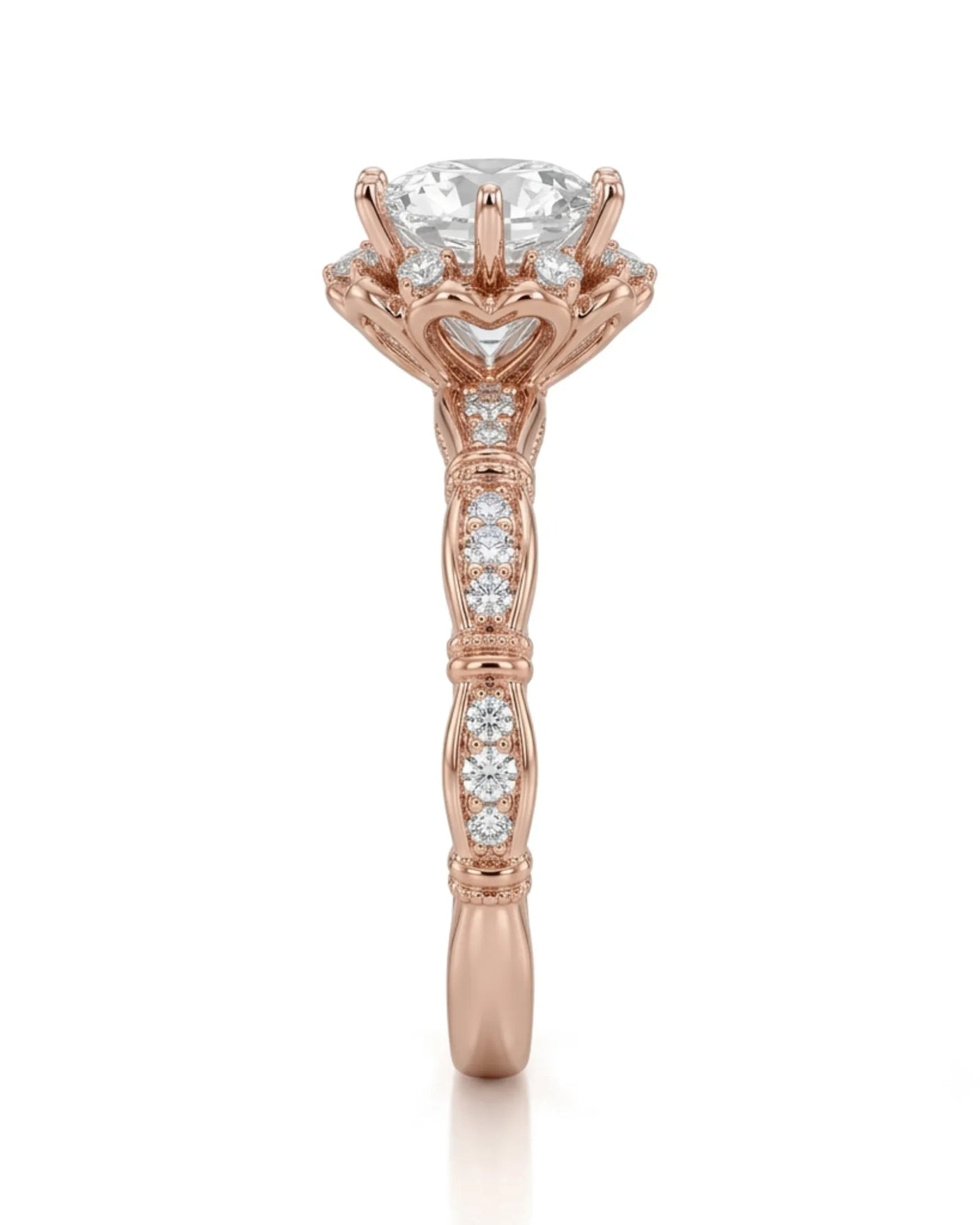 Suki – Timeless Spark Natural Round Diamond Vintage Halo Ring