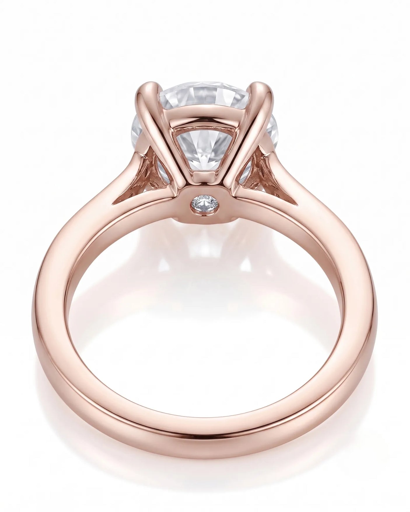 Cece • Vintage Inspired Round Moissanite Ring in White Gold