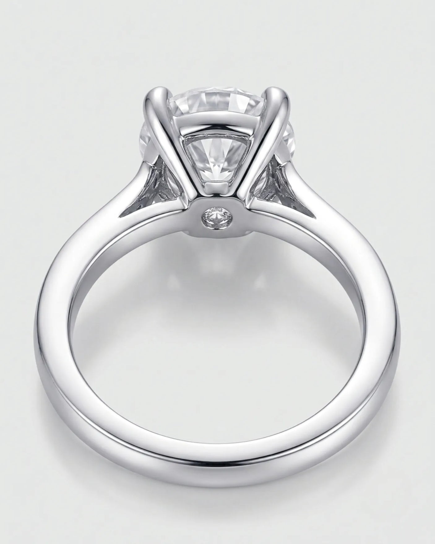 Cece • Vintage Inspired Round Moissanite Ring in White Gold