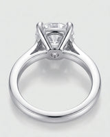 Cece • Vintage Inspired Round Moissanite Ring in White Gold