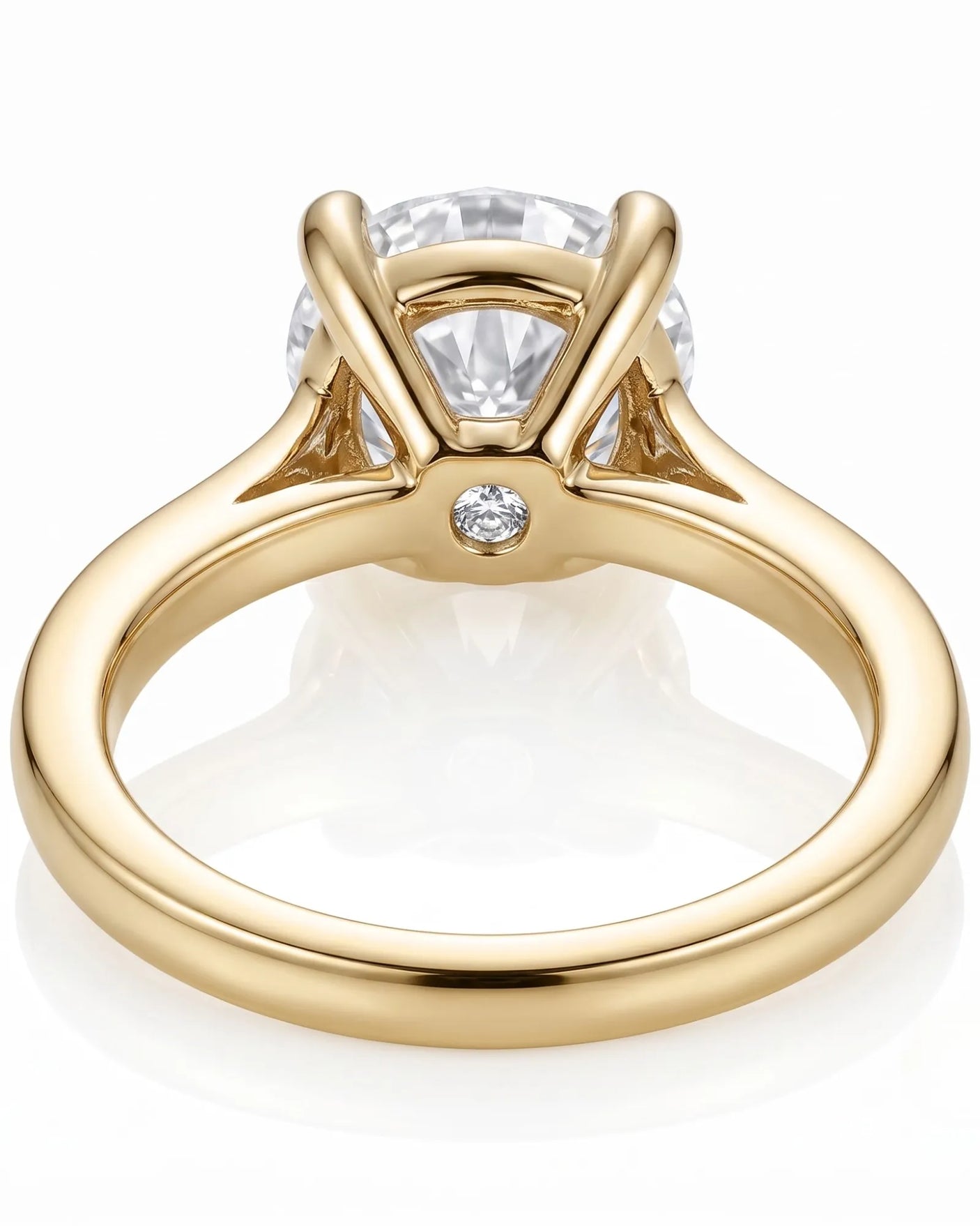 Cece • Vintage Inspired Round Moissanite Ring in White Gold