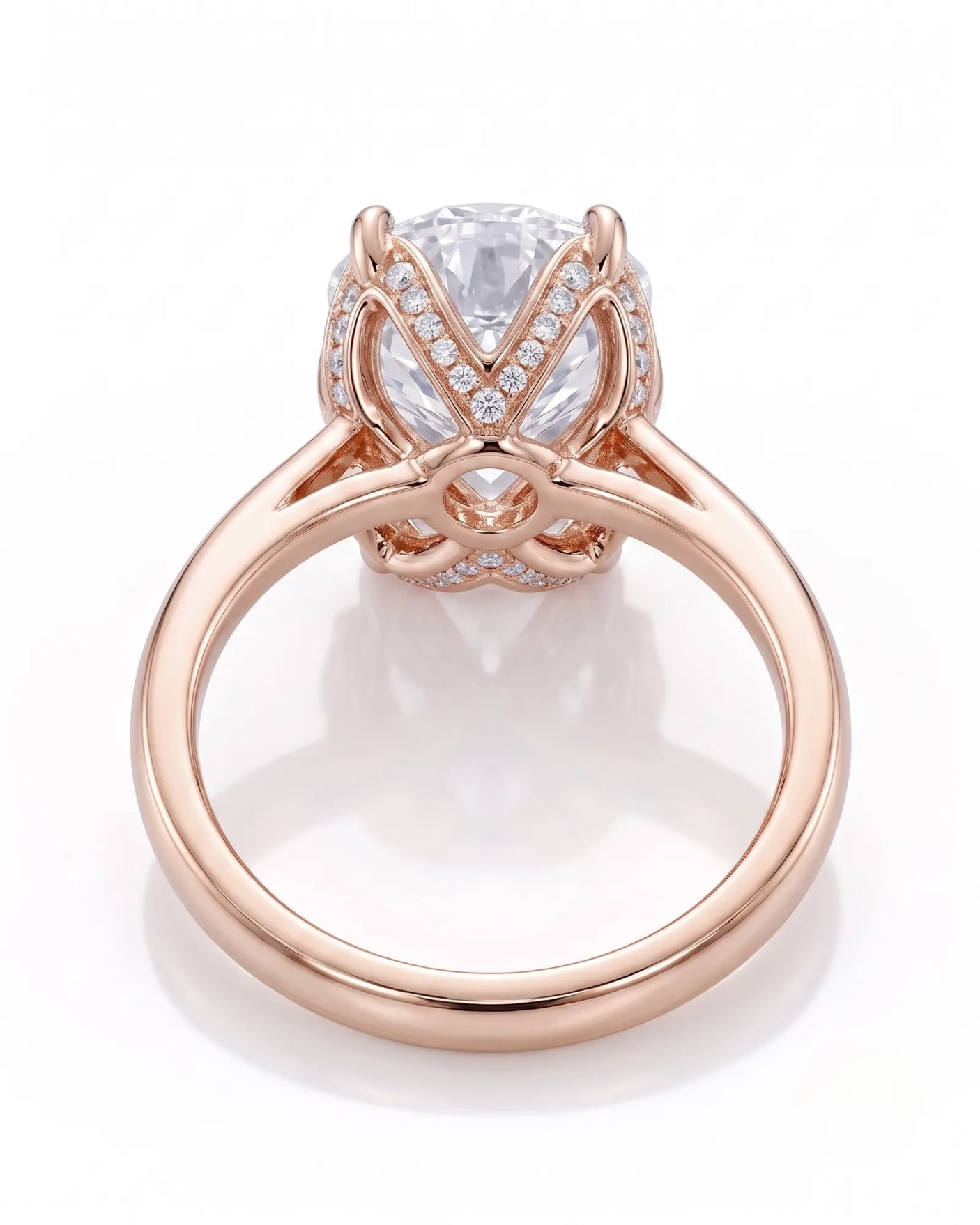 Elina • Round Moissanite Engagement Ring in White Gold