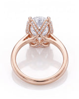 Elina • Round Moissanite Engagement Ring in White Gold