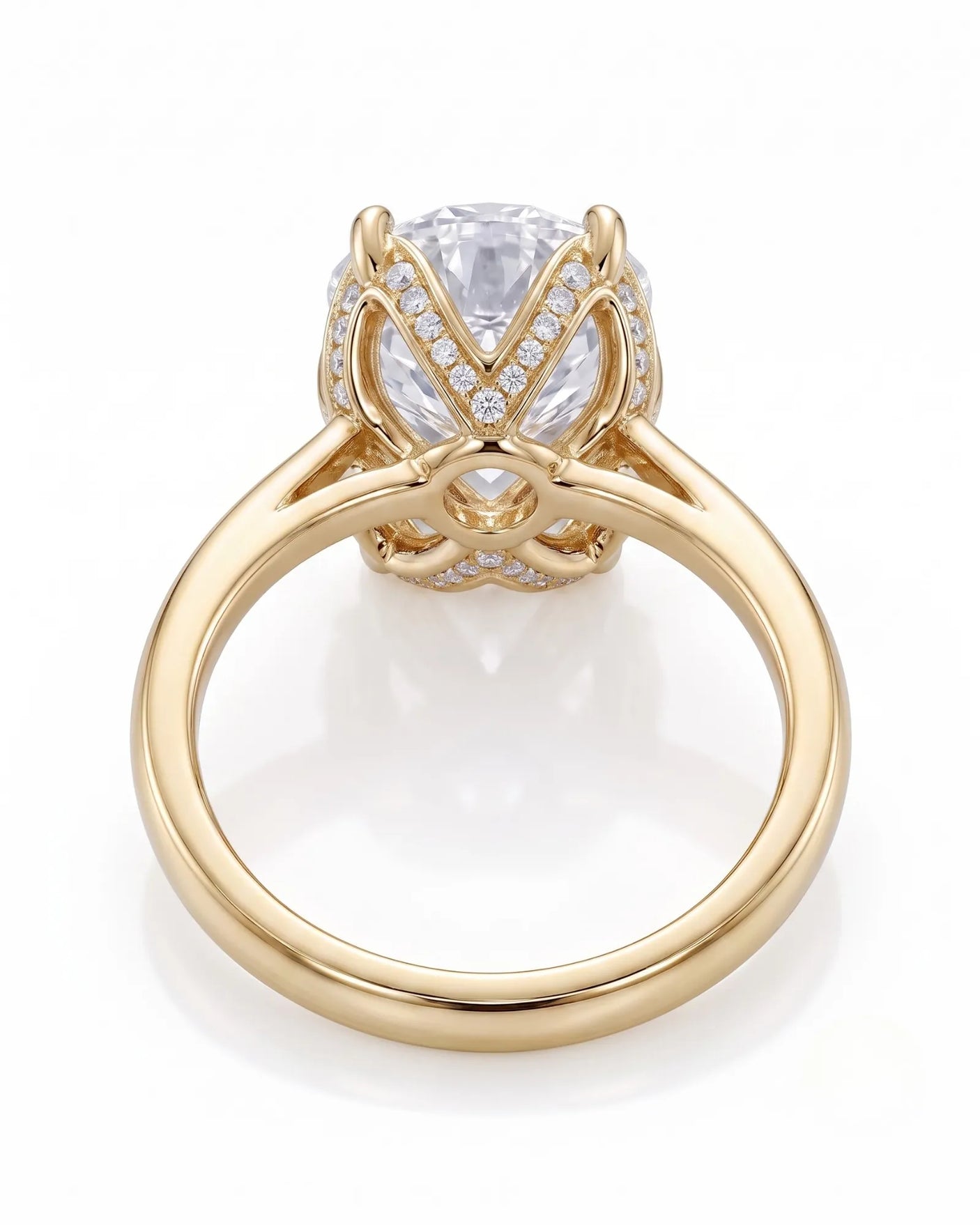 Elina • Round Moissanite Engagement Ring in White Gold