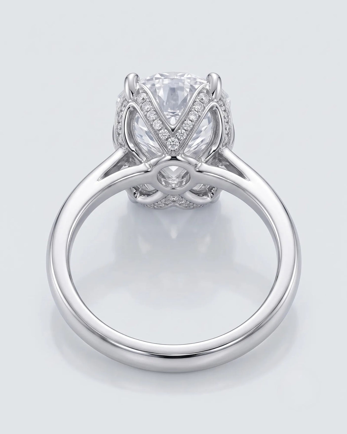 Elina • Round Moissanite Engagement Ring in White Gold