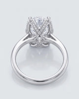 Elina • Round Moissanite Engagement Ring in White Gold