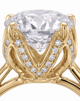 Elina • Round Moissanite Engagement Ring in White Gold