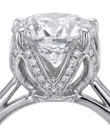 Elina • Round Moissanite Engagement Ring in White Gold
