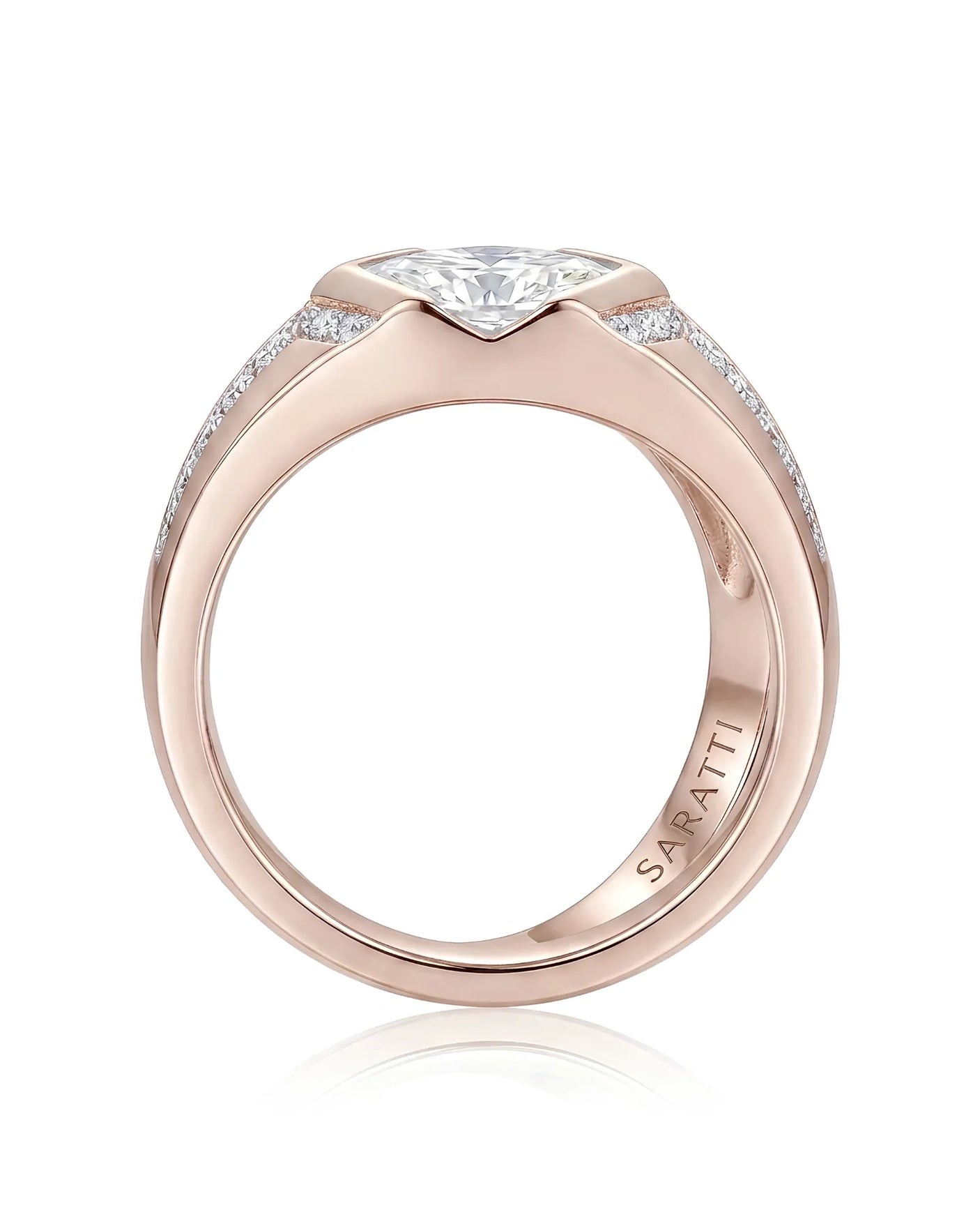 Celestial Marvel – Natural Marquise-Cut Diamond Bezel Engagement Ring
