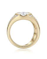 Celestial Marvel – Natural Marquise-Cut Diamond Bezel Engagement Ring