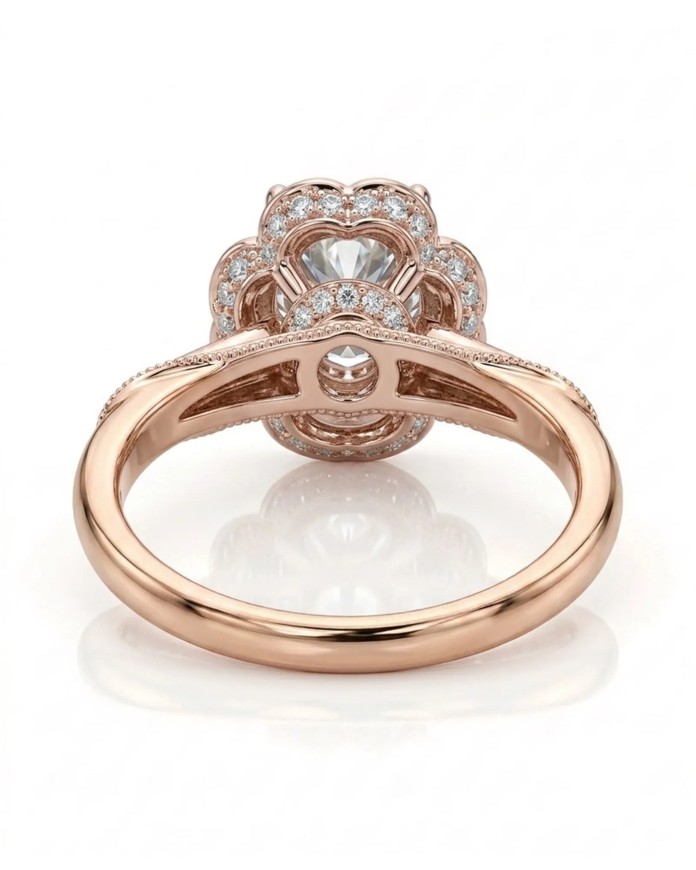 Tara – Aurora Dream Natural Round Diamond Floral Halo Ring