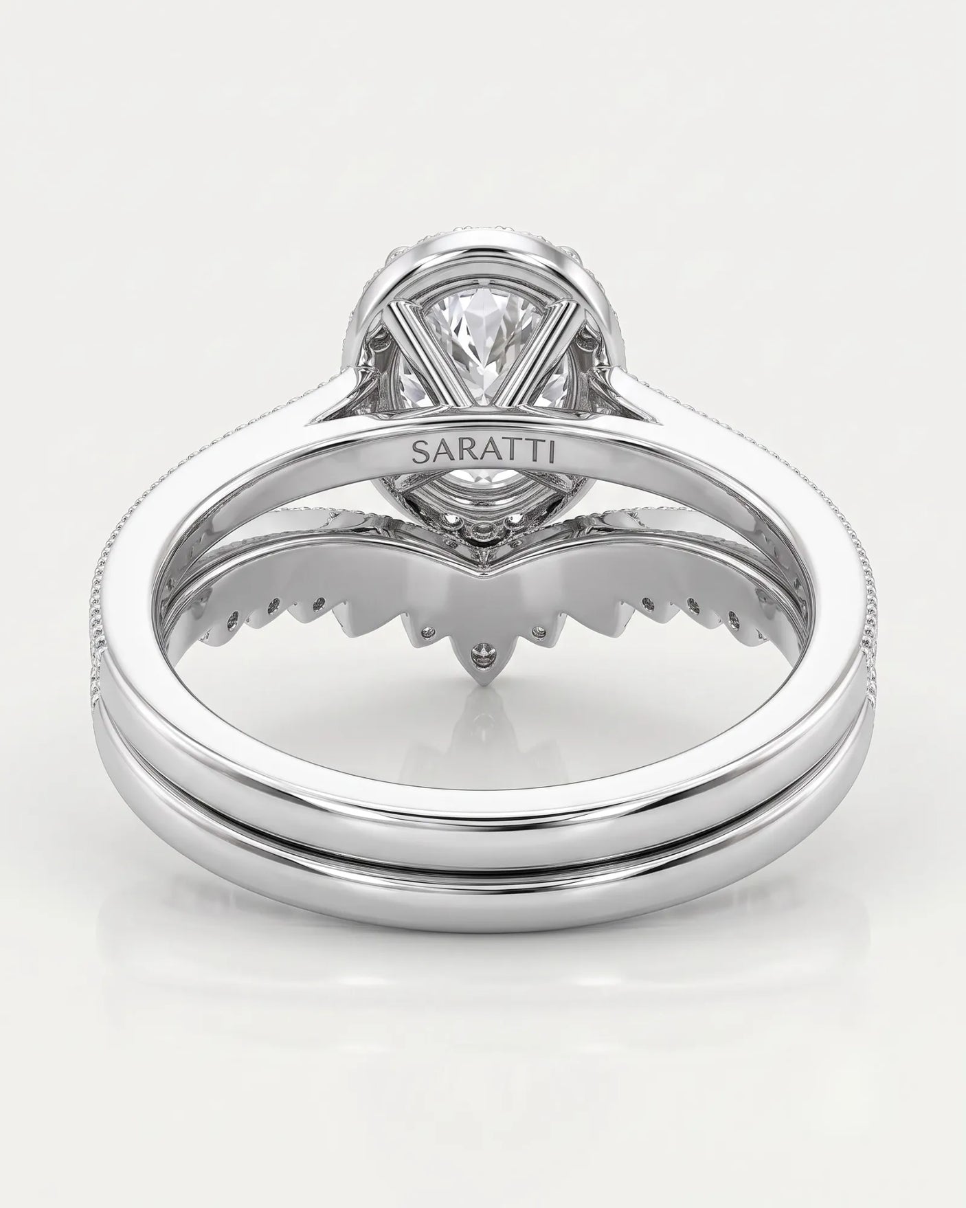 Oval Moissanite Engagement Ring in White Gold