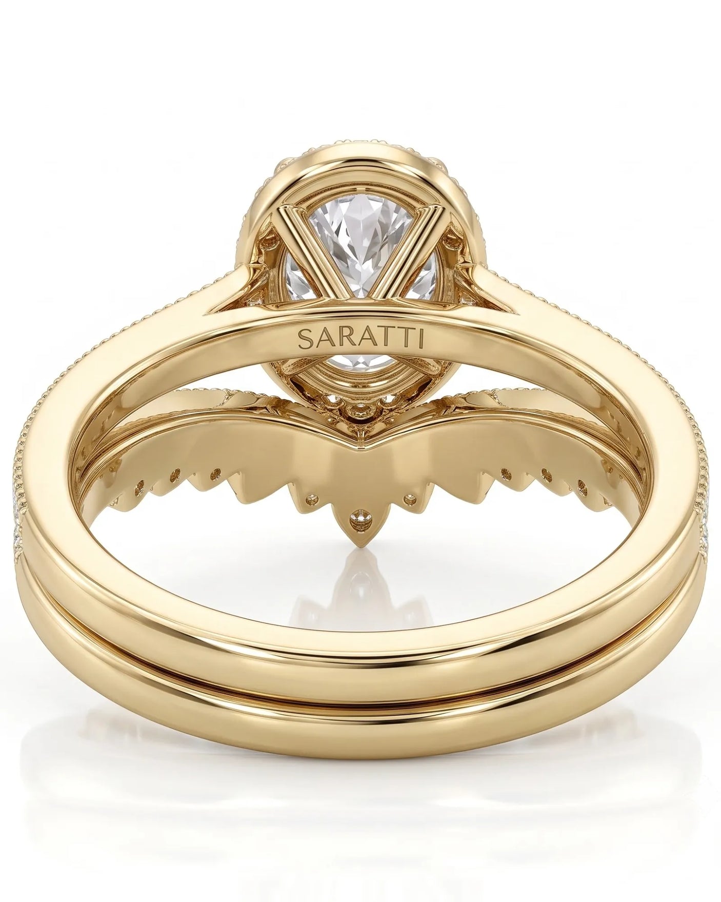 Oval Moissanite Engagement Ring in White Gold