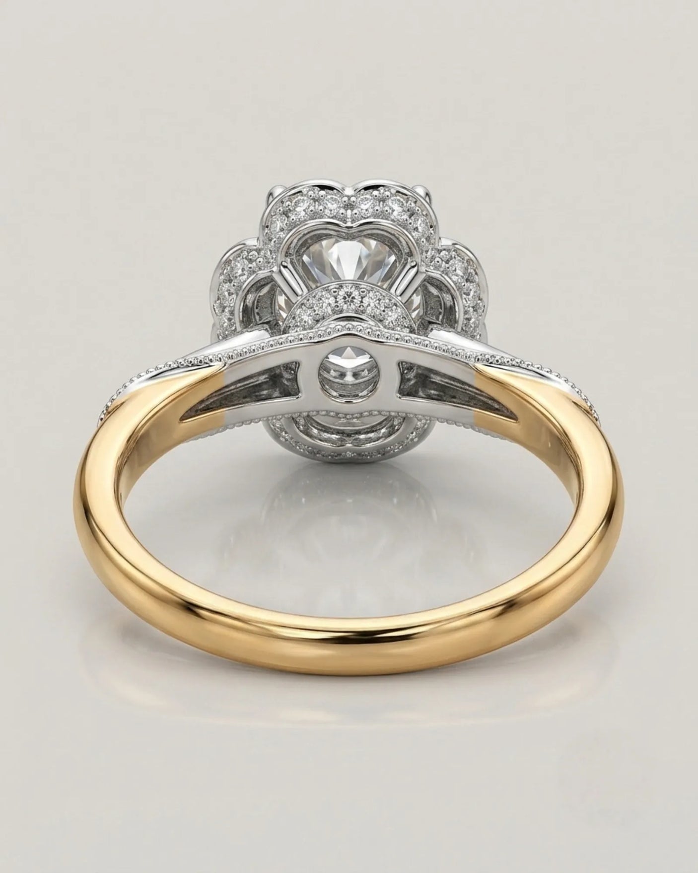 Tara – Aurora Dream Natural Round Diamond Floral Halo Ring