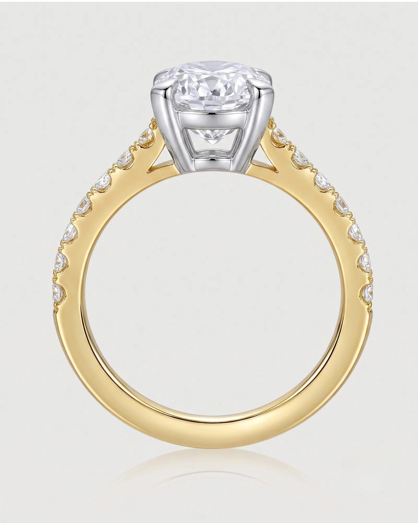 Gretta • Oval Moissanite Ring in Yellow Gold