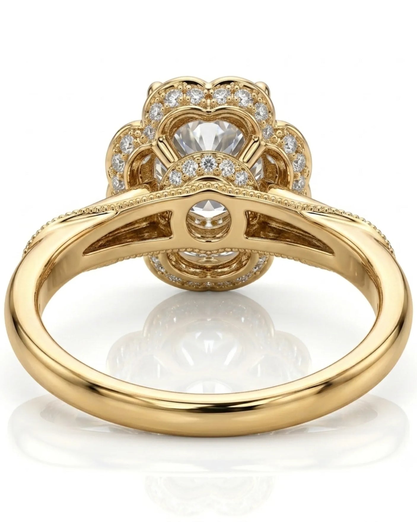 Tara – Aurora Dream Natural Round Diamond Floral Halo Ring