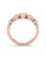 Five Heart Diamond Eternity Wedding Bands — 18K & 14K Rose Gold — Underside