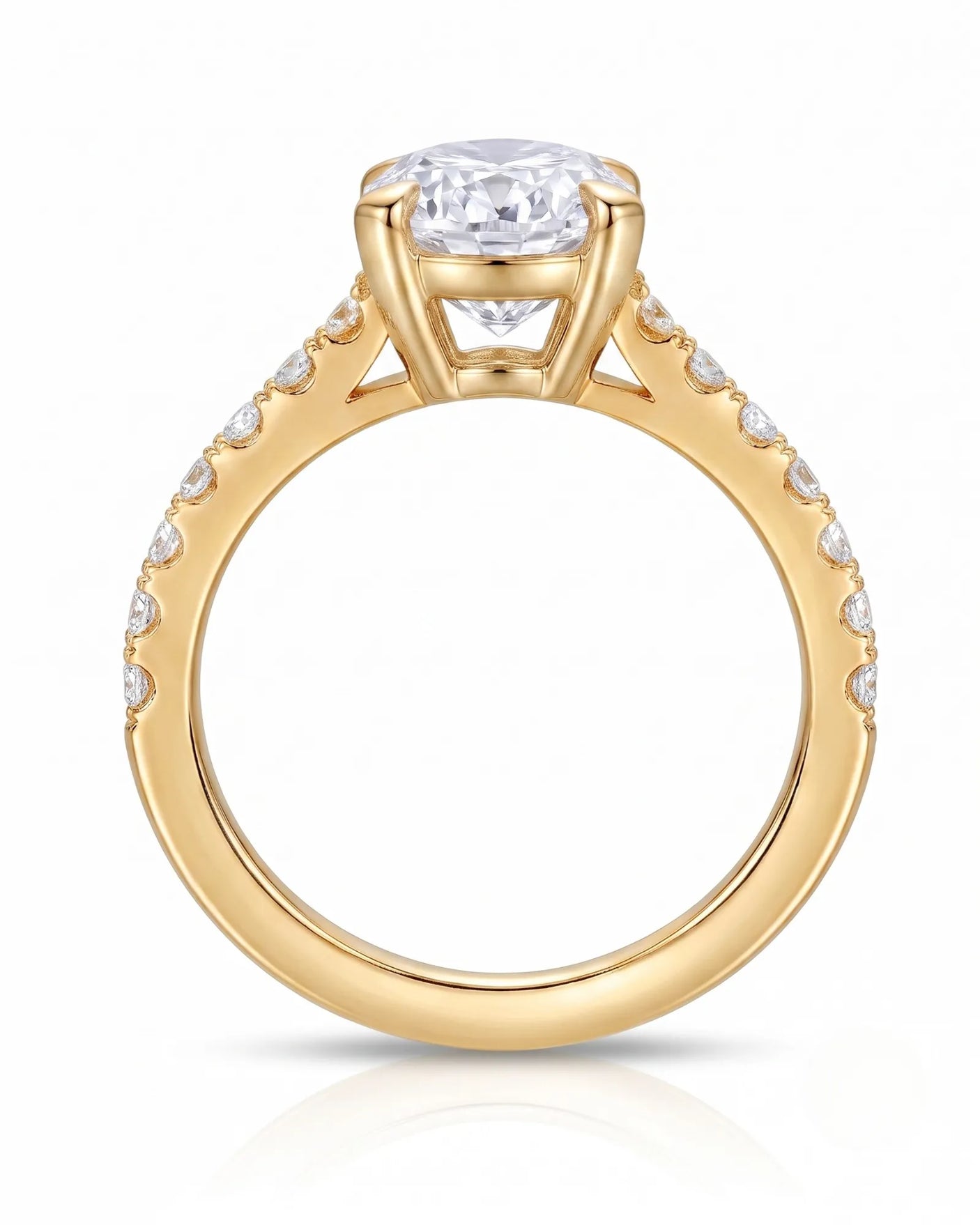 Gretta • Oval Moissanite Ring in Yellow Gold