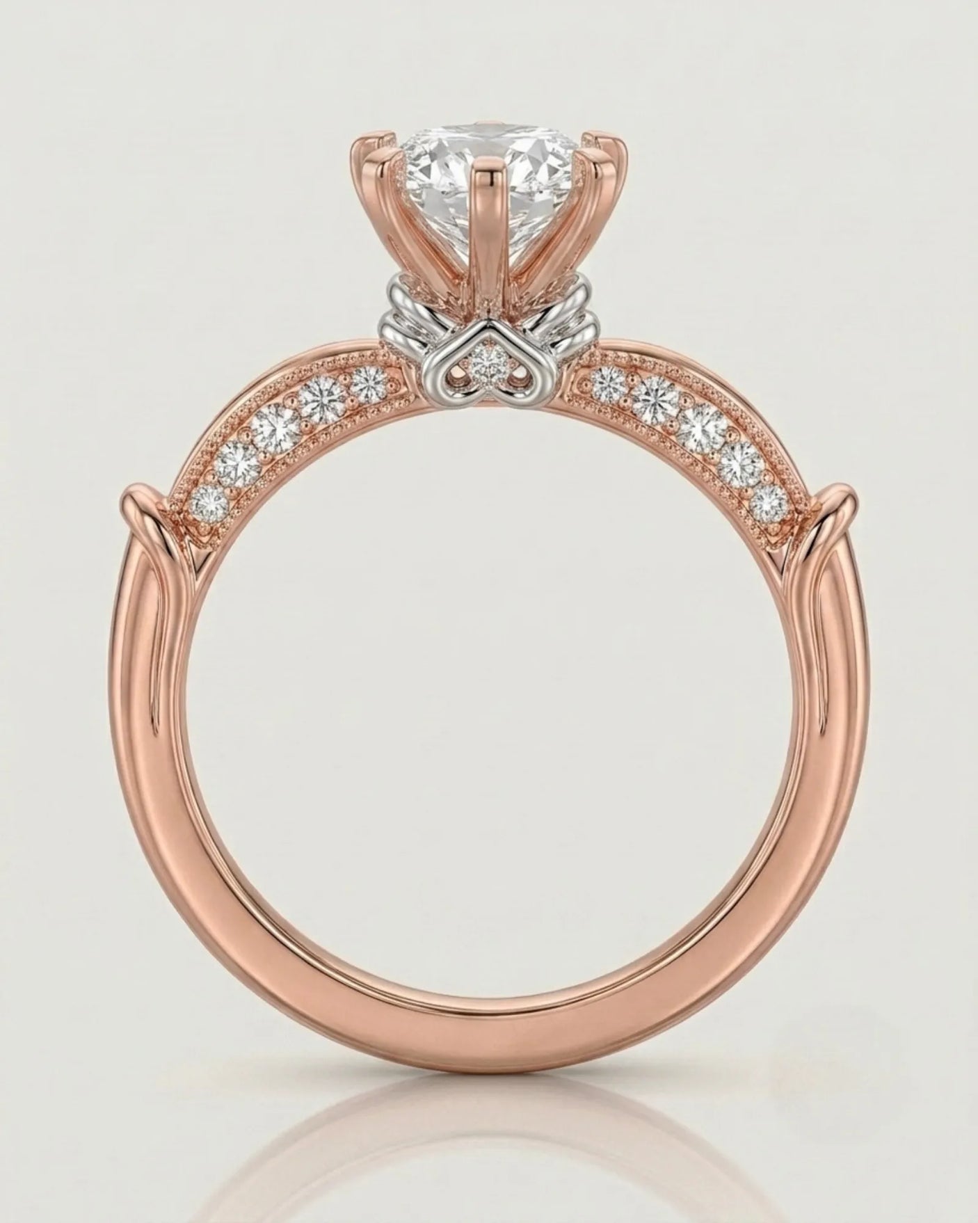 Kirina – Brilliant Bliss Natural Round Diamond Two-Tone Engagement Ring