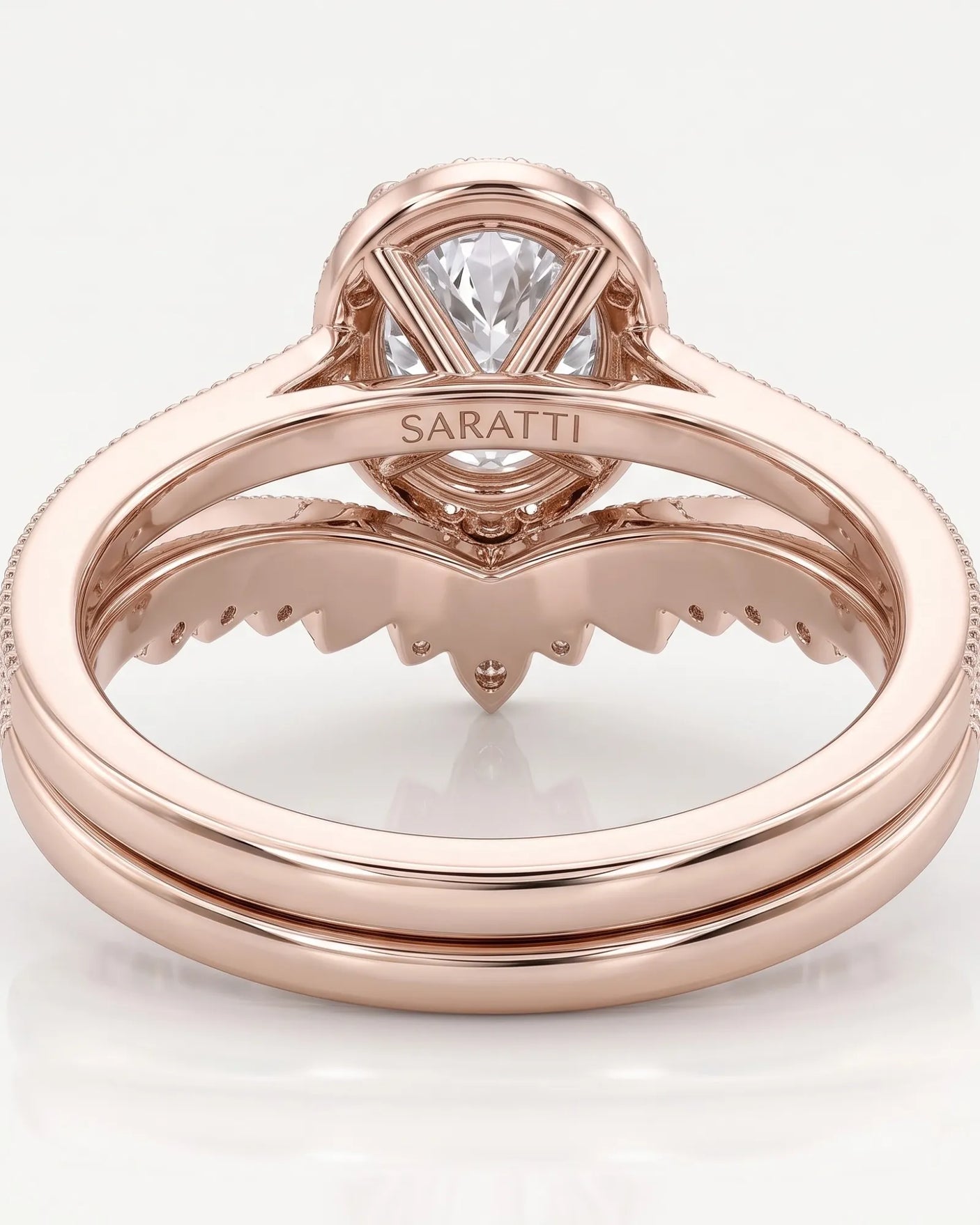 Oval Moissanite Engagement Ring in White Gold