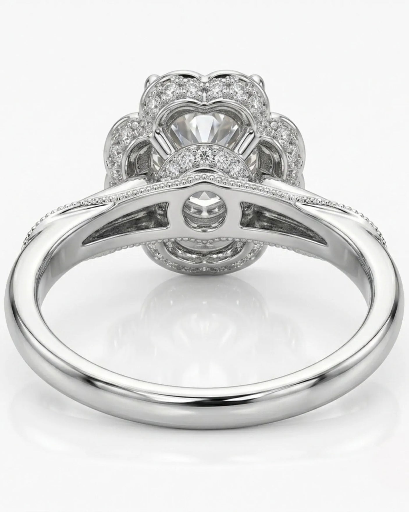 Tara – Aurora Dream Natural Round Diamond Floral Halo Ring